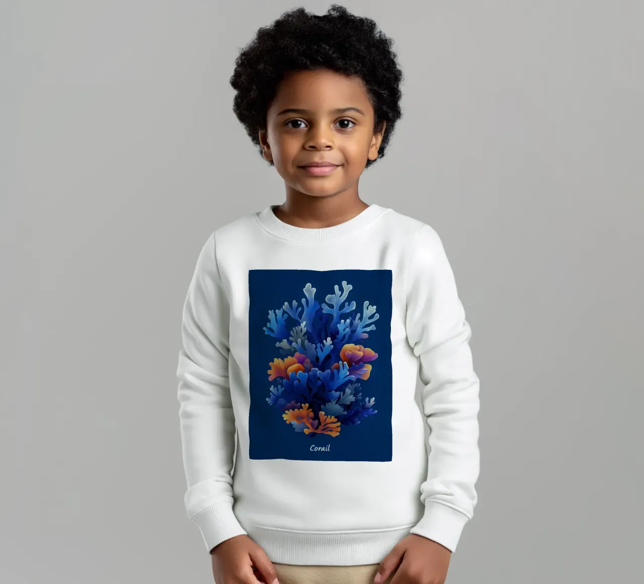 L'Éclosion Marine - Bellezza corallina in blu profondo felpa bambino da The Sea