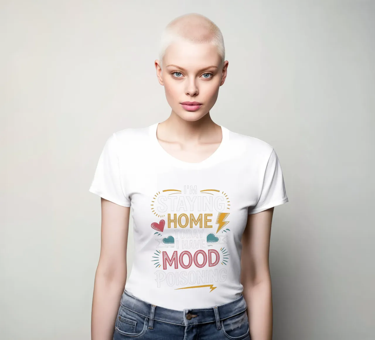 Rimango a casa, ho un'intossicazione da umore t-shirt da donna da Plain Thoughts