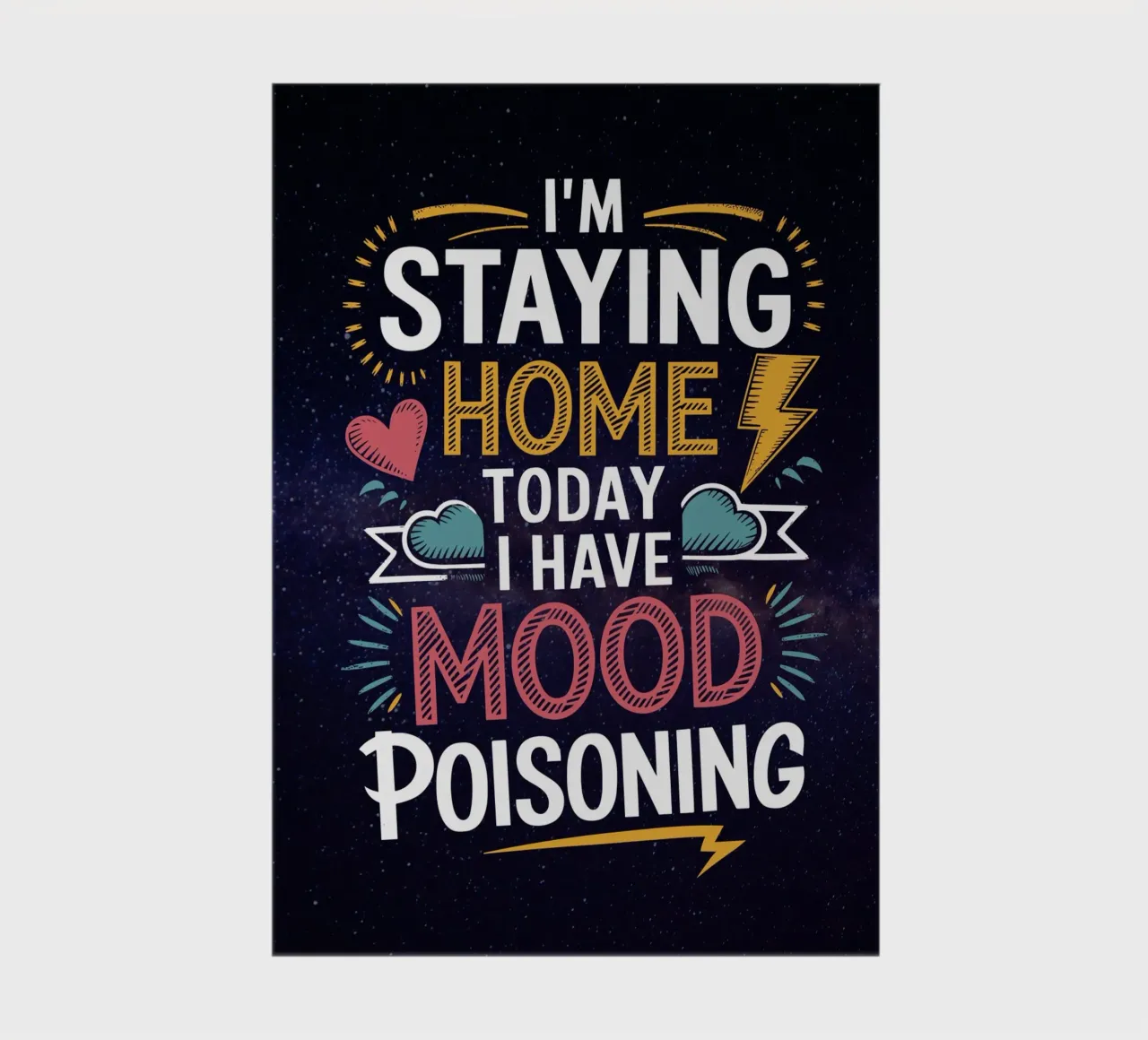 Ich bleibe zu Hause, ich habe eine Stimmungsvergiftung Notizbuch von Plain Thoughts