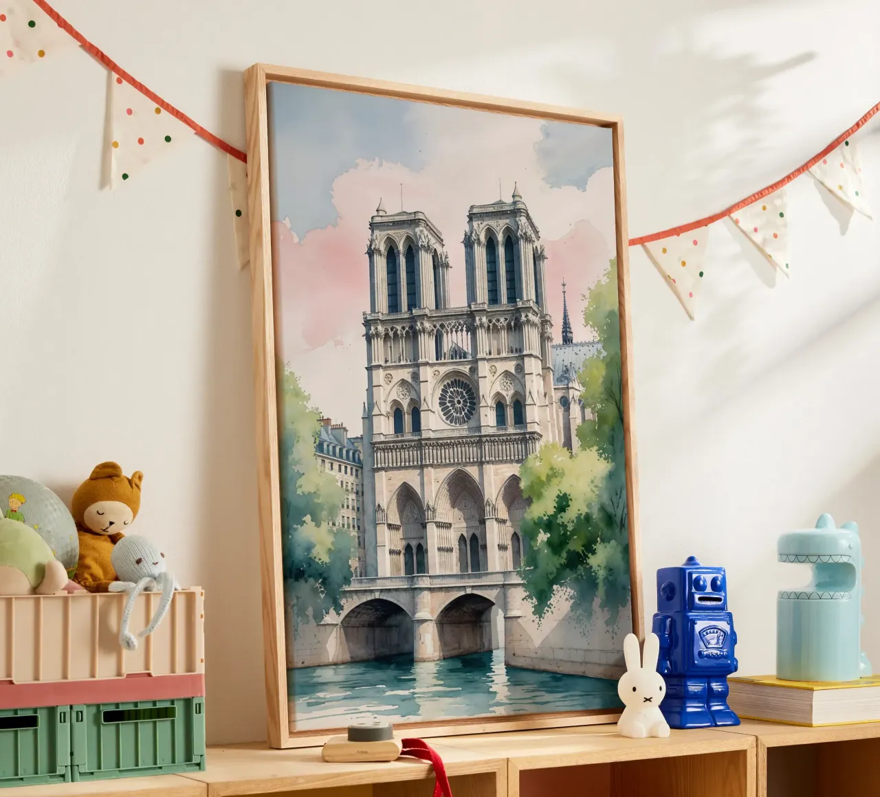 Serene Morning at Notre Dame tela con Cornice a cassetta da AlbertKlee