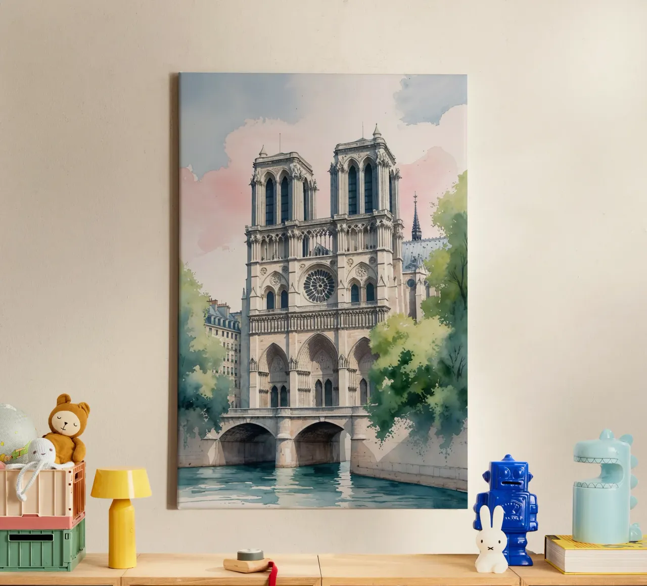 Serene Morning at Notre Dame tela con Cornice a cassetta da AlbertKlee