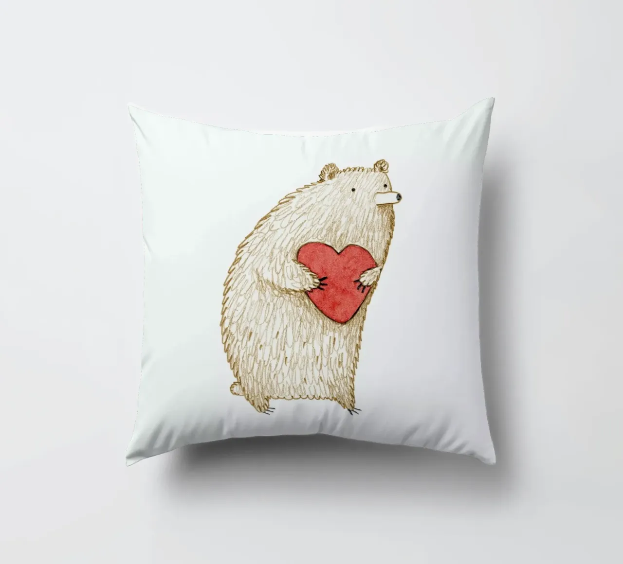Bear With Heart cuscino da Sophie Corrigan