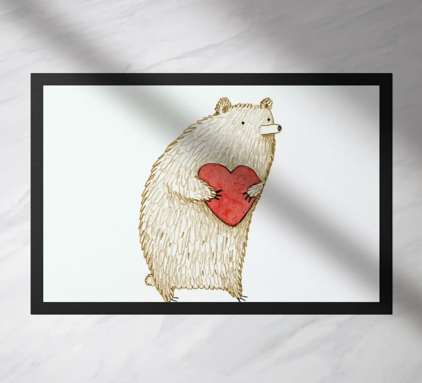 Bear With Heart deurmat van Sophie Corrigan