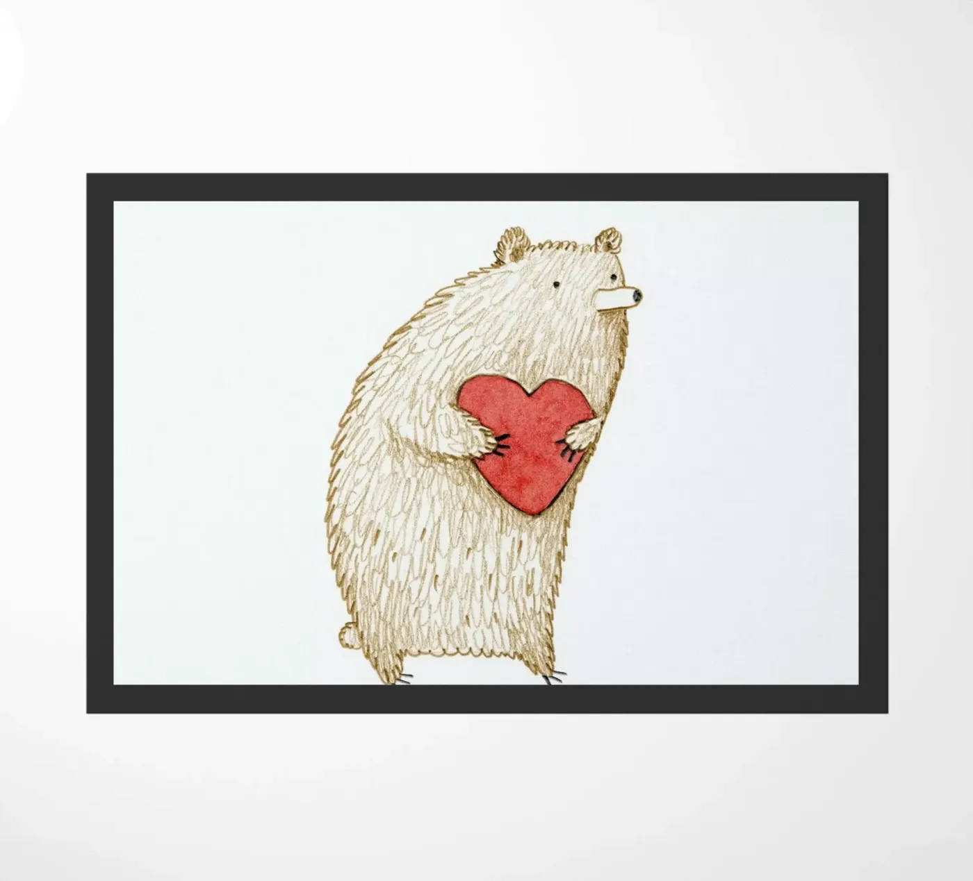 Bear With Heart deurmat van Sophie Corrigan