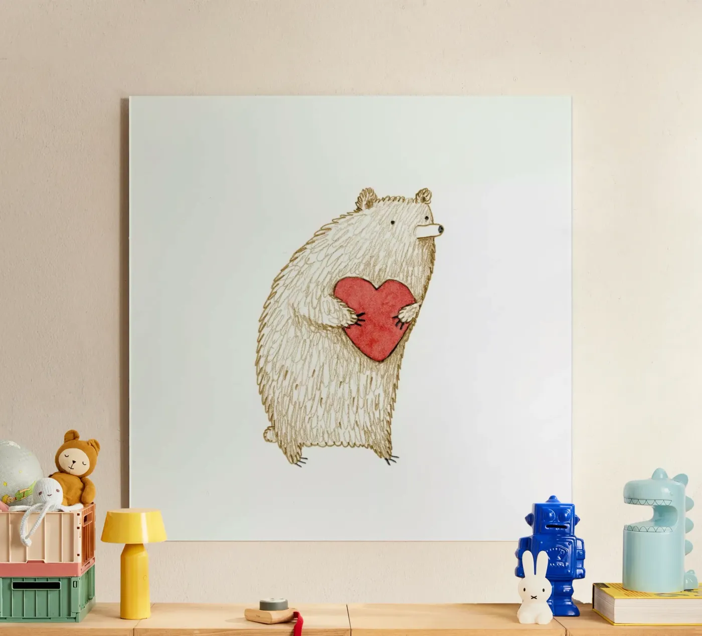 Bear With Heart plexiglas de Sophie Corrigan