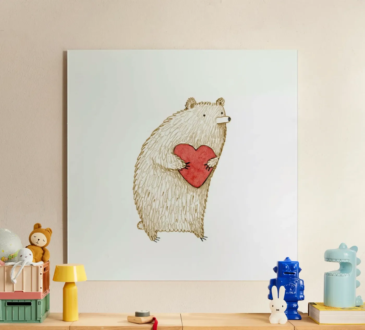 Bear With Heart acrylic glass by Sophie Corrigan