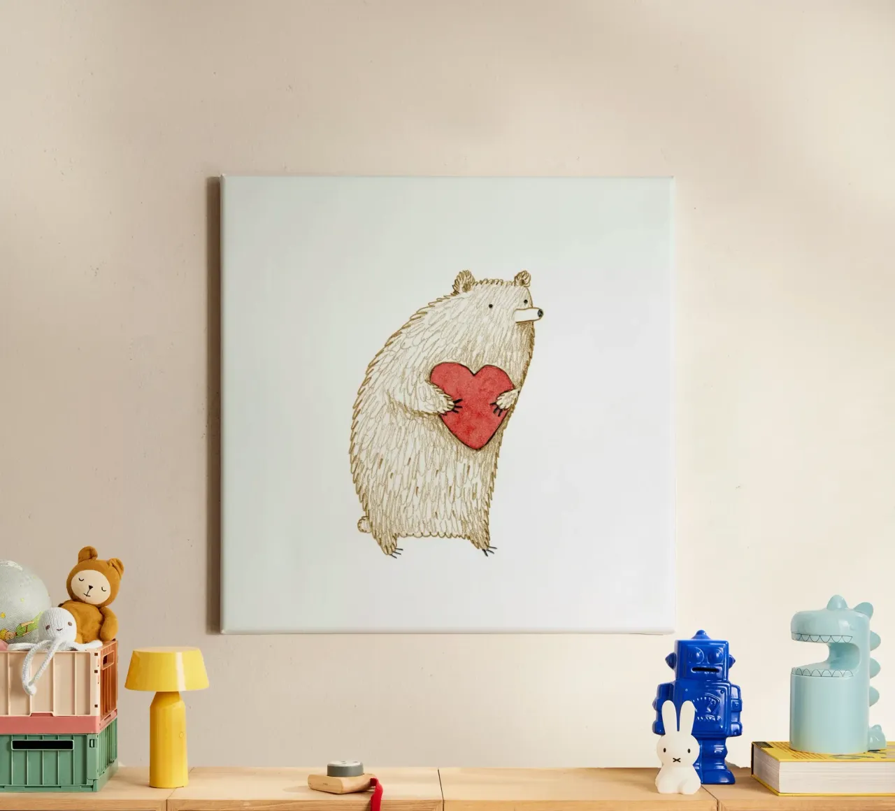 Bear With Heart tela con Cornice a cassetta da Sophie Corrigan