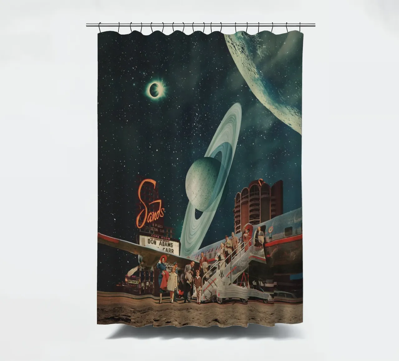 a postcard from year 2348 tenda da doccia da Frank Moth