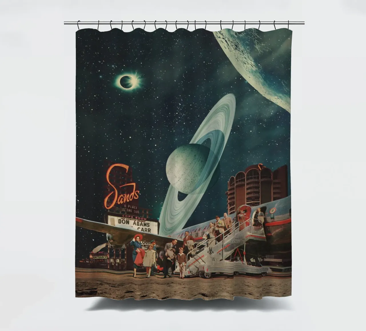 a postcard from year 2348 tenda da doccia da Frank Moth