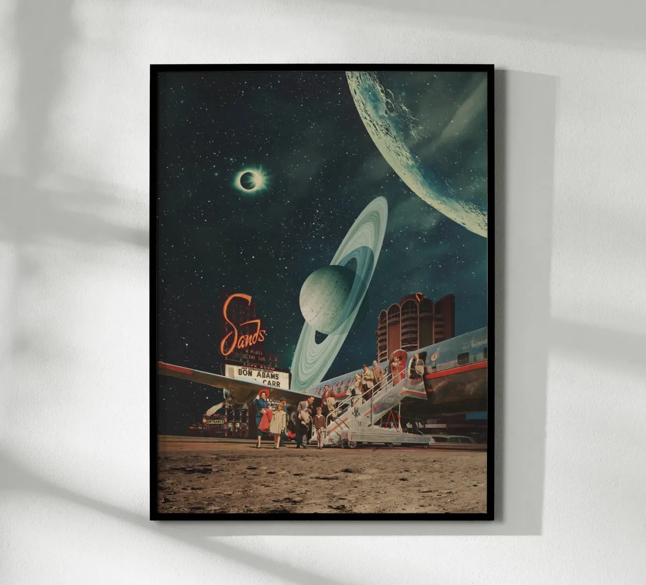 a postcard from year 2348 poster con telaio in alluminio da Frank Moth