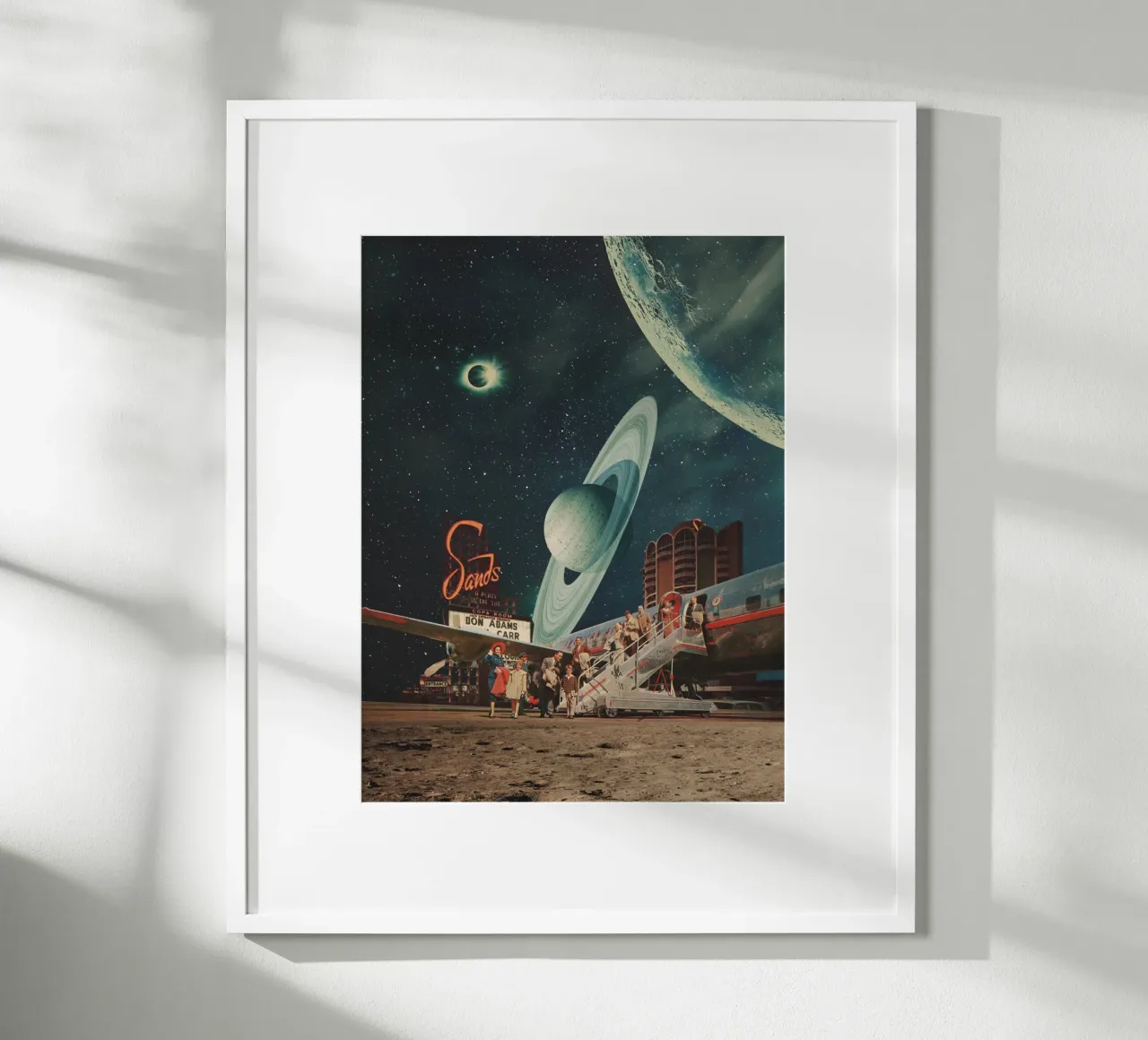 a postcard from year 2348 poster con telaio in alluminio da Frank Moth