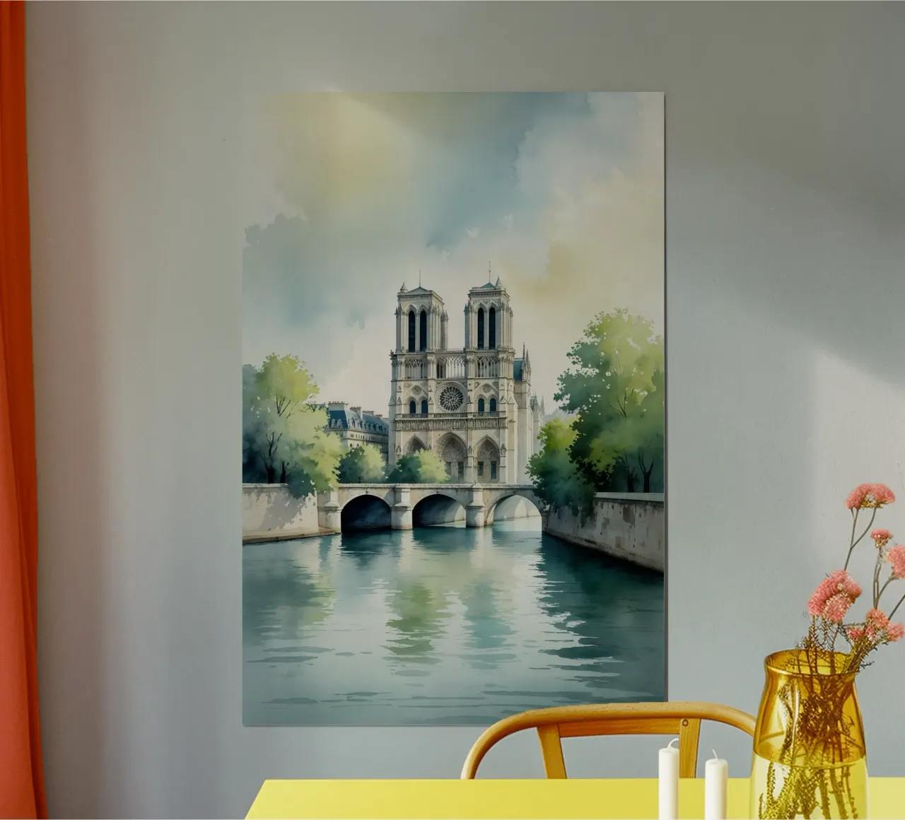 Golden Hour on the Seine poster con telaio in legno da AlbertKlee
