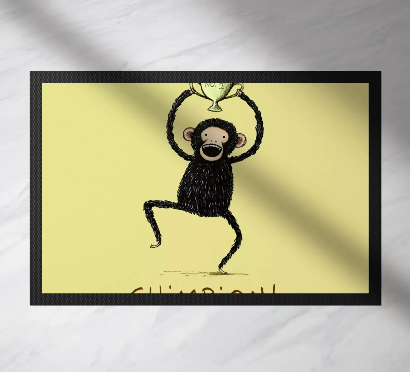 Chimpion doormat by Sophie Corrigan