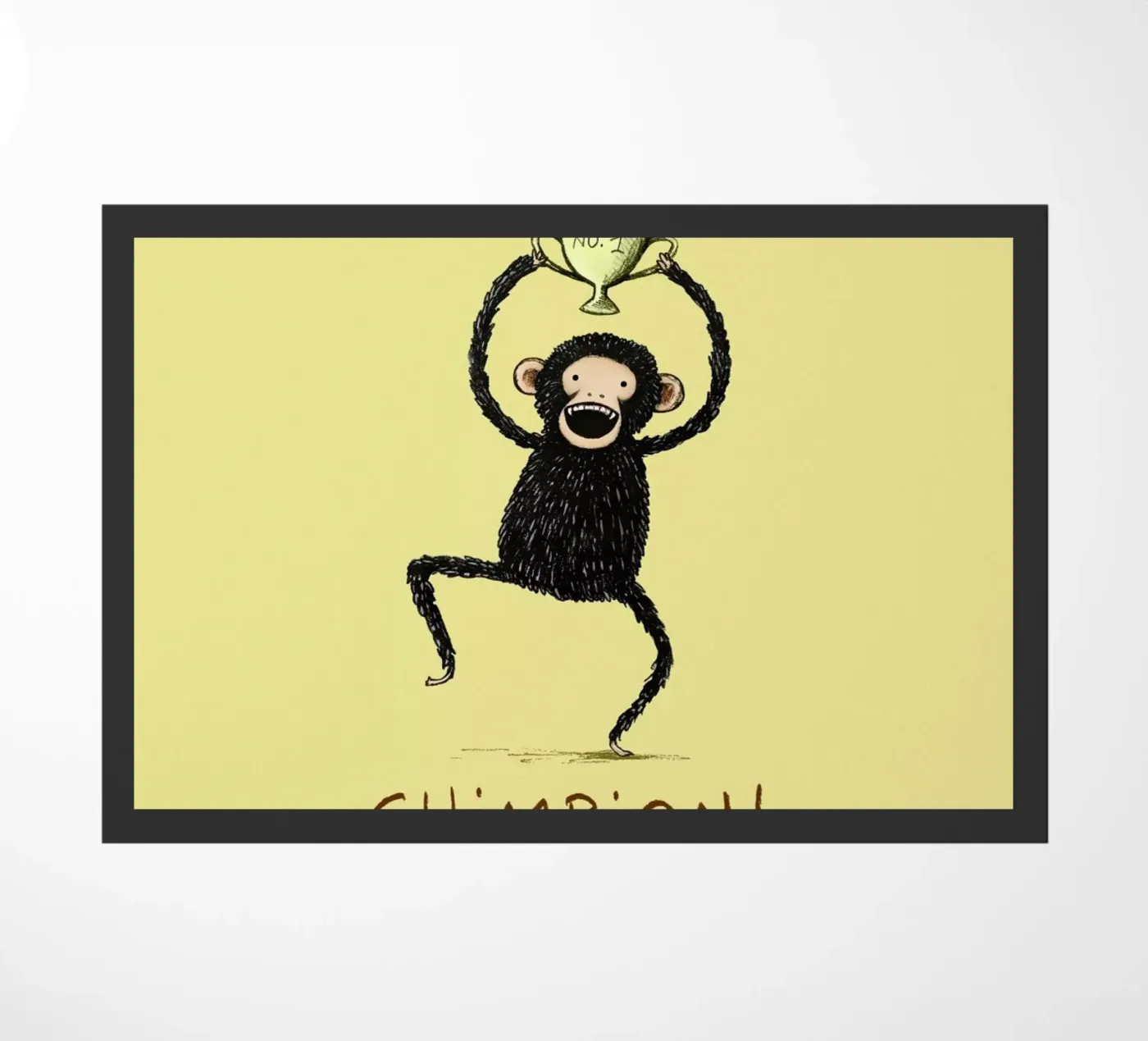 Chimpion doormat by Sophie Corrigan