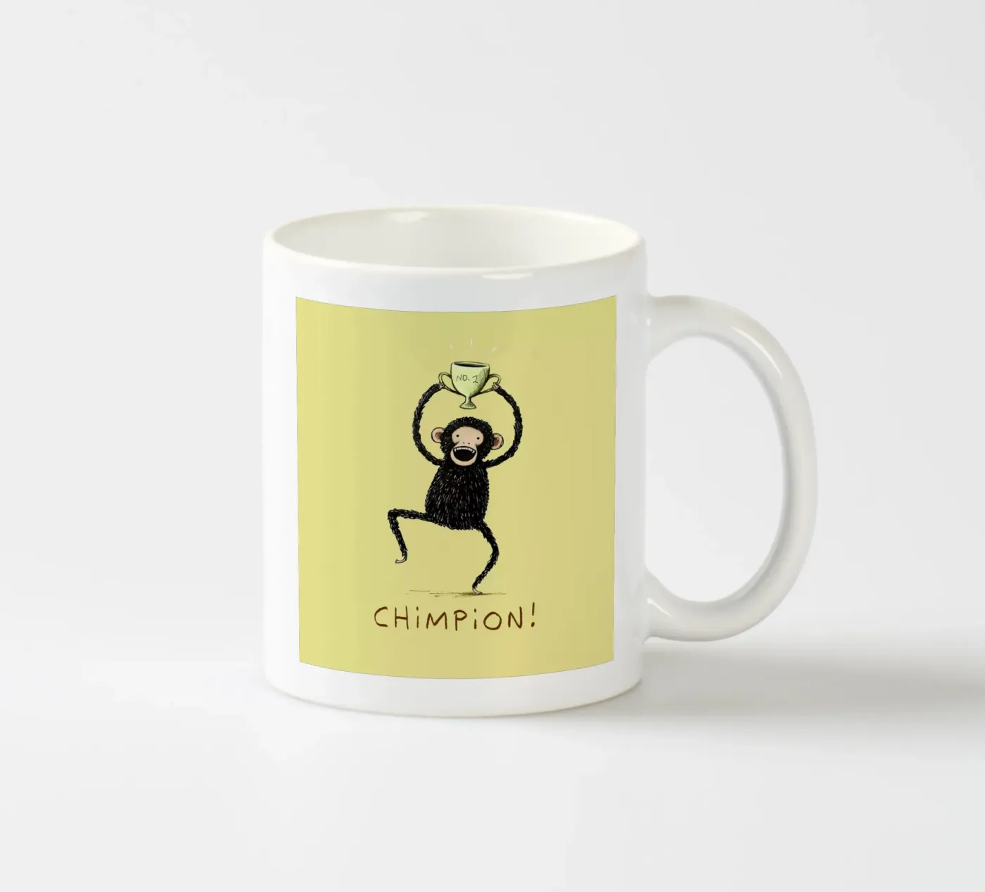 Chimpion ceramic mug by Sophie Corrigan