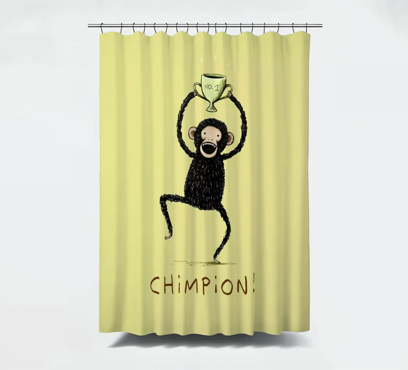 Chimpion douchegordijn van Sophie Corrigan