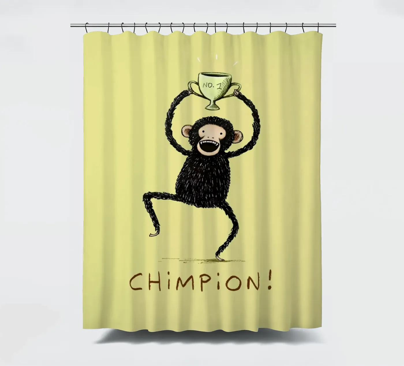 Chimpion douchegordijn van Sophie Corrigan