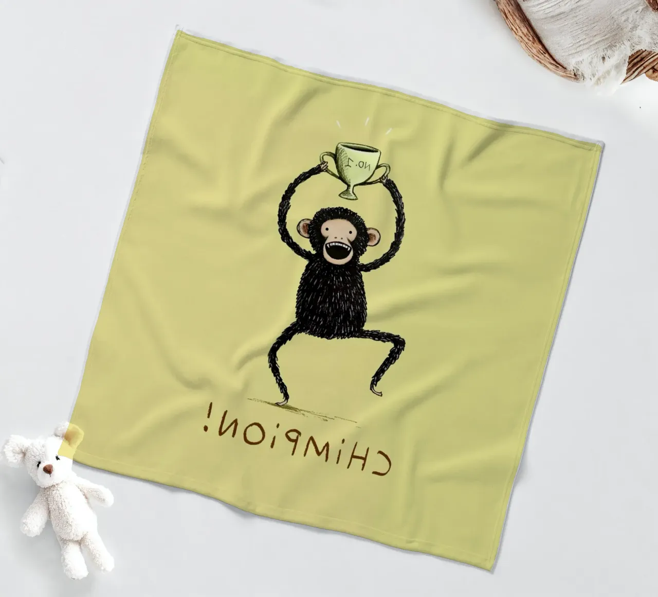 Chimpion fleecedeken van Sophie Corrigan