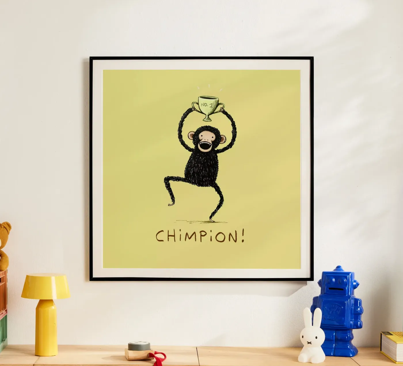 Chimpion poster by Sophie Corrigan