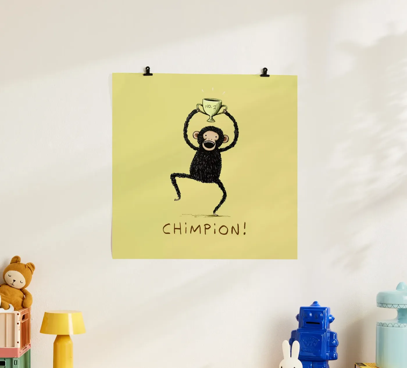 Chimpion poster by Sophie Corrigan
