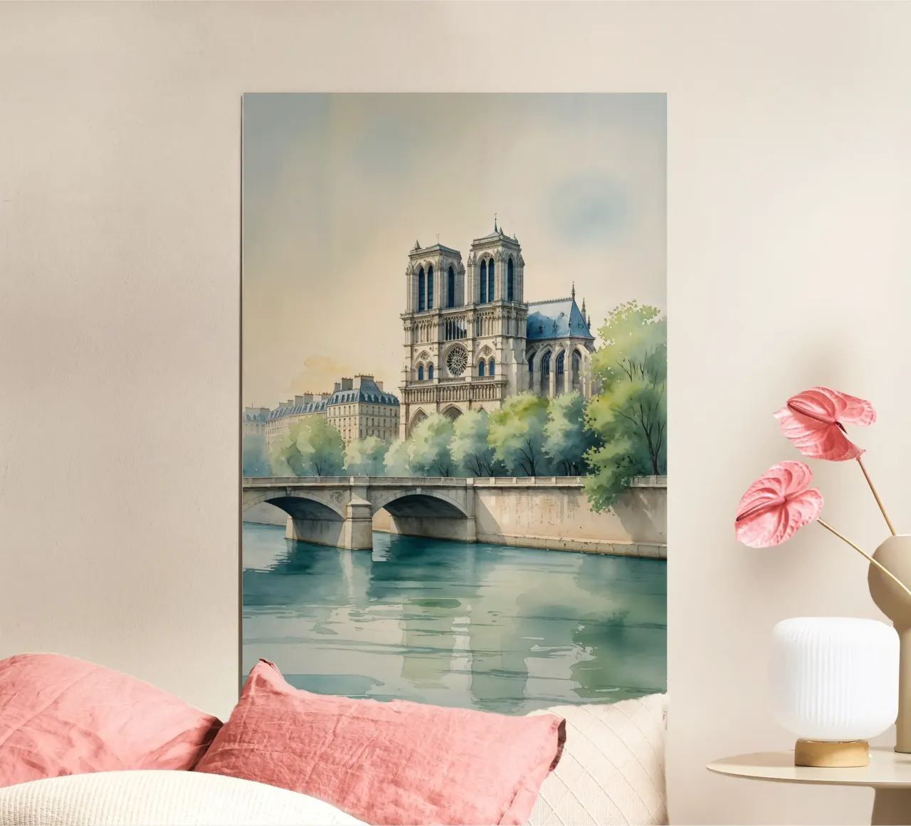 Timeless Paris Along the Seine poster con telaio in legno da AlbertKlee