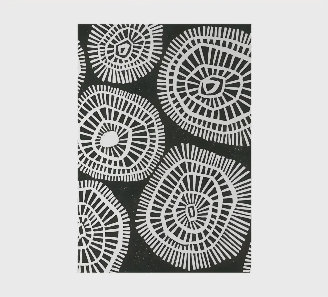 Radiant Rhythms: Abstrakte Kreiskunst Notizbuch von Kunst und Kontrast