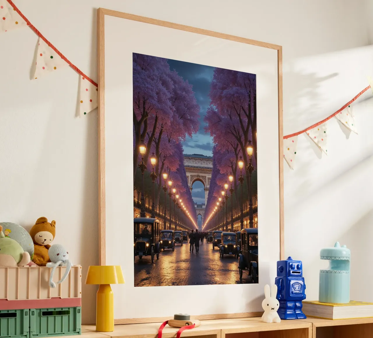 Illuminated Boulevard of Champs-Élysées carta hahnemühle da AlbertKlee