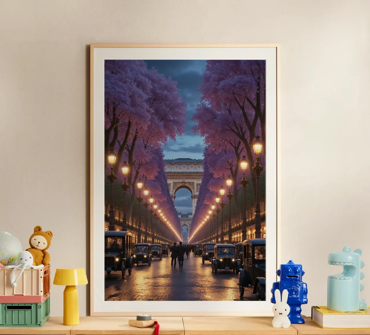 Illuminated Boulevard of Champs-Élysées carta hahnemühle da AlbertKlee