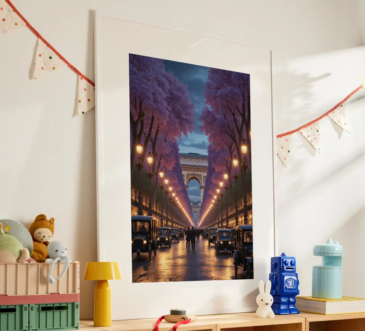 Illuminated Boulevard of Champs-Élysées carta hahnemühle da AlbertKlee