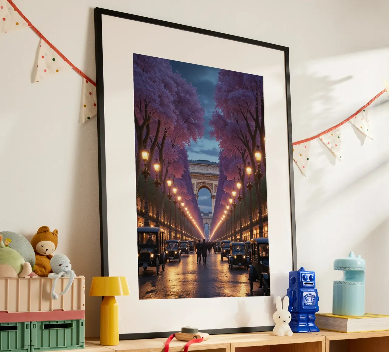 Illuminated Boulevard of Champs-Élysées carta hahnemühle da AlbertKlee