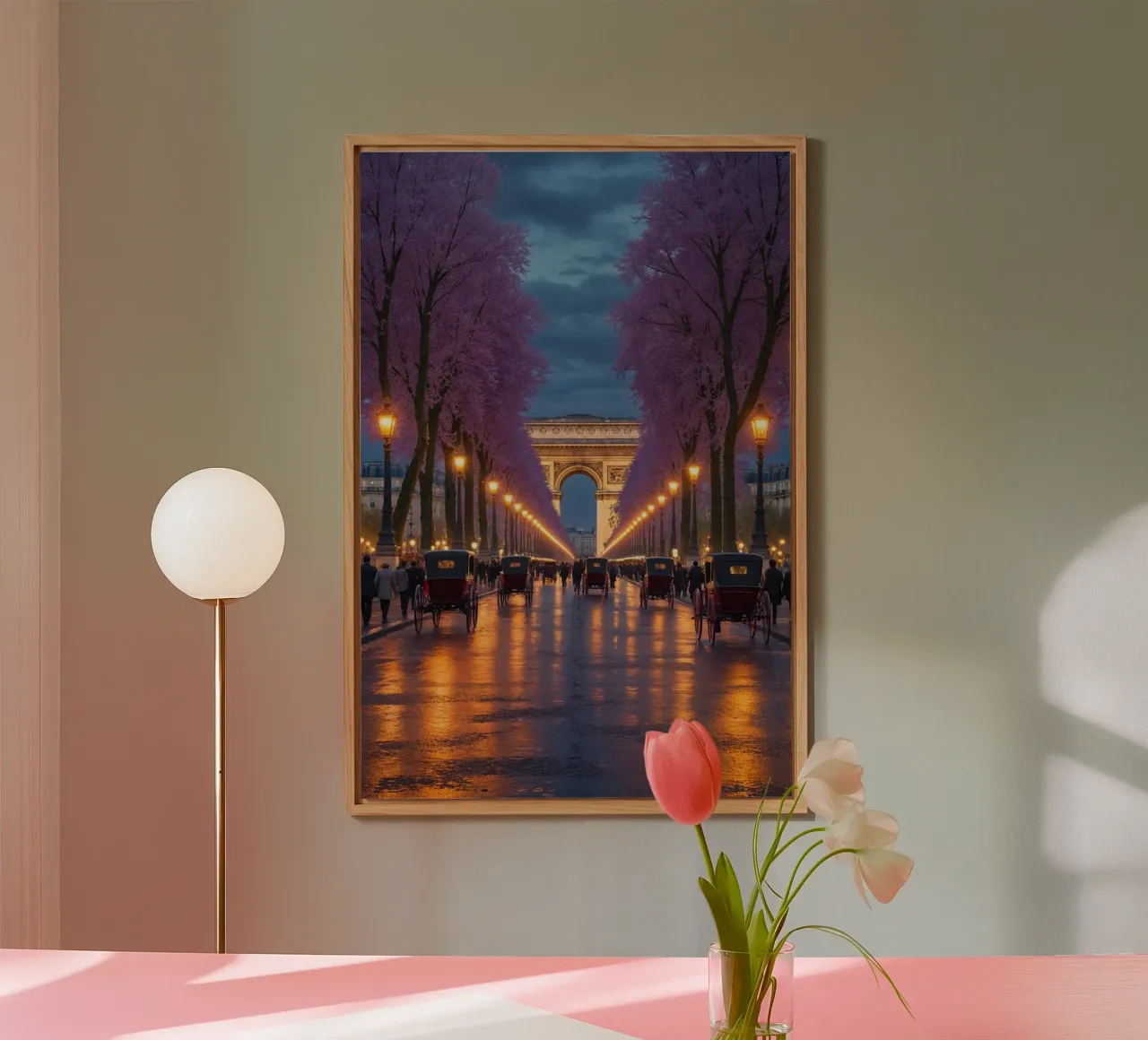 Arc de Triomphe Amid Blossoming Elegance alluminio dibond da AlbertKlee