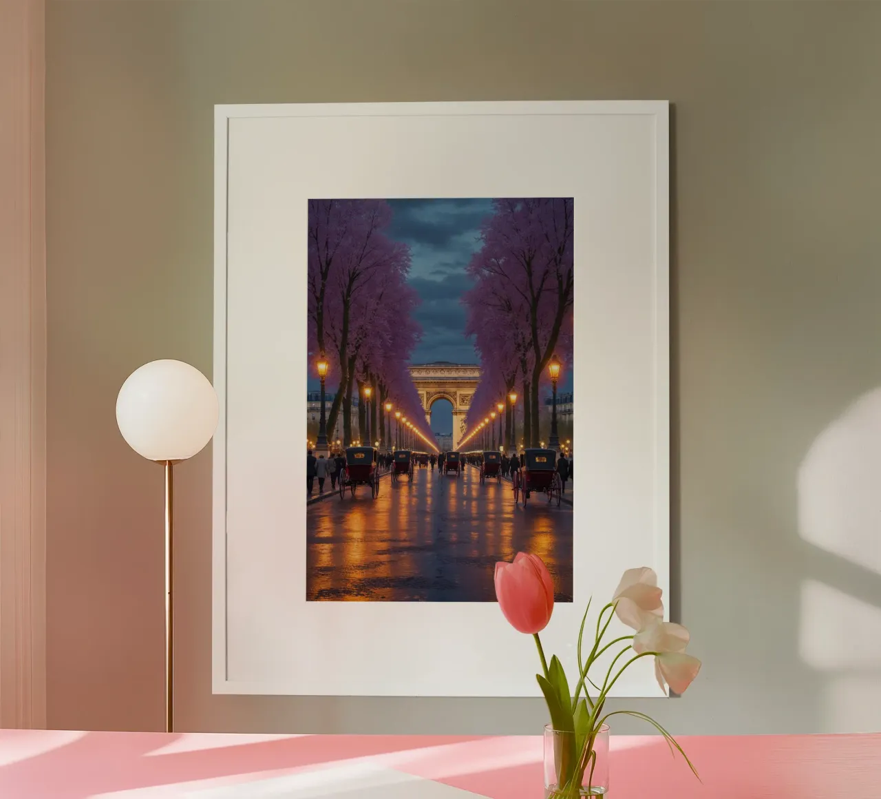 Arc de Triomphe Amid Blossoming Elegance carta hahnemühle da AlbertKlee