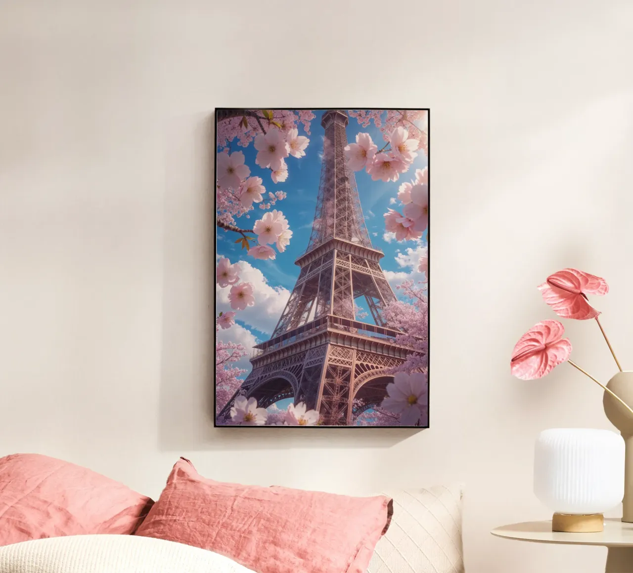 Spring Blossoms Around the Eiffel Tower plexiglass da AlbertKlee