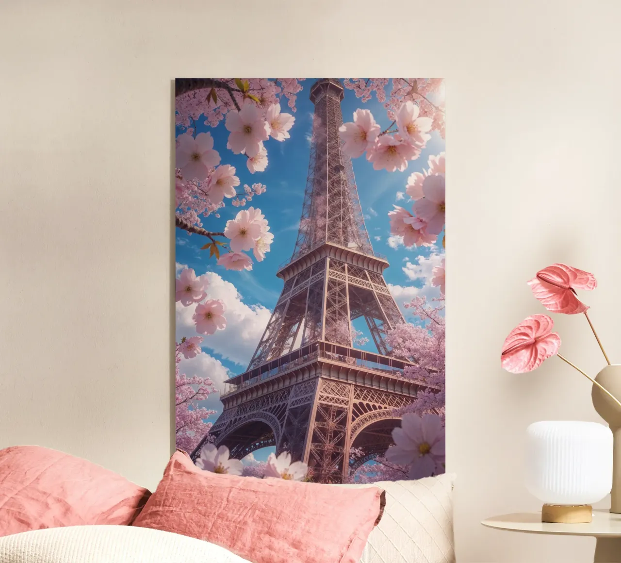 Spring Blossoms Around the Eiffel Tower plexiglass da AlbertKlee