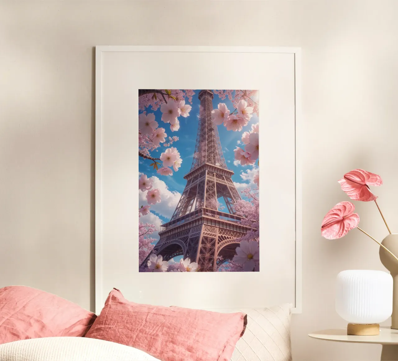 Spring Blossoms Around the Eiffel Tower poster da AlbertKlee