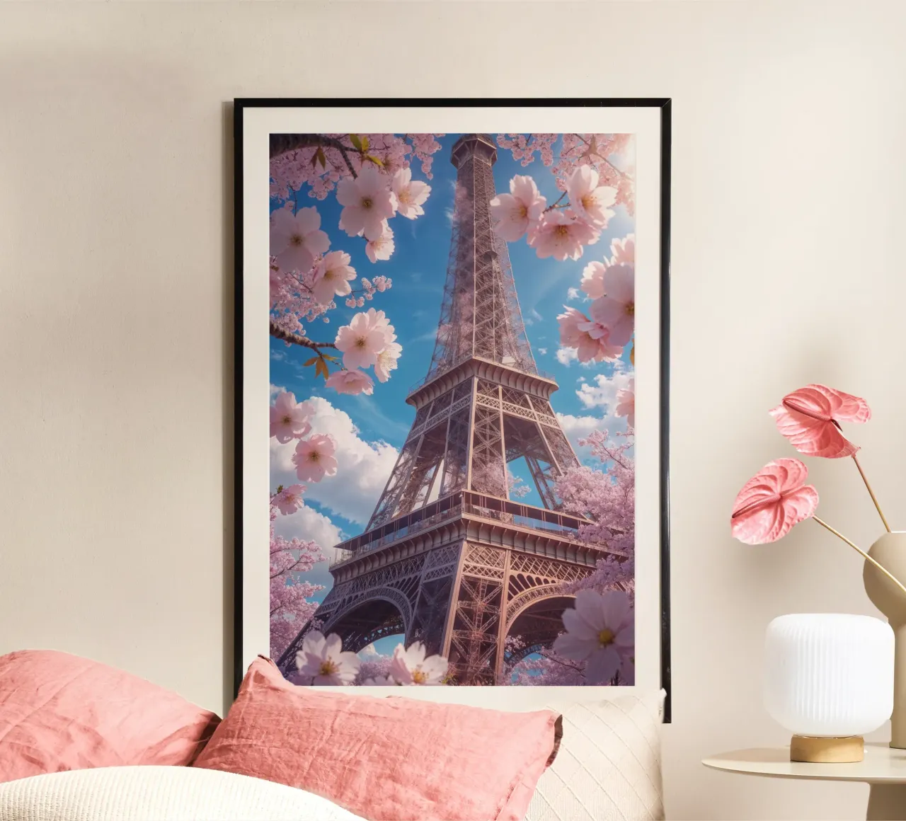 Spring Blossoms Around the Eiffel Tower poster da AlbertKlee