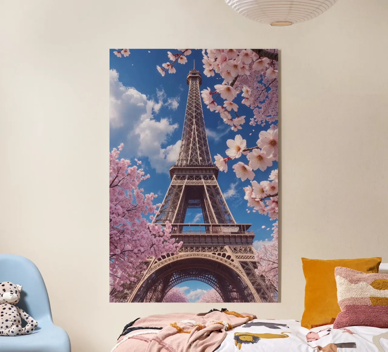 Eiffel Tower Amidst Spring Blooms plexiglass da AlbertKlee