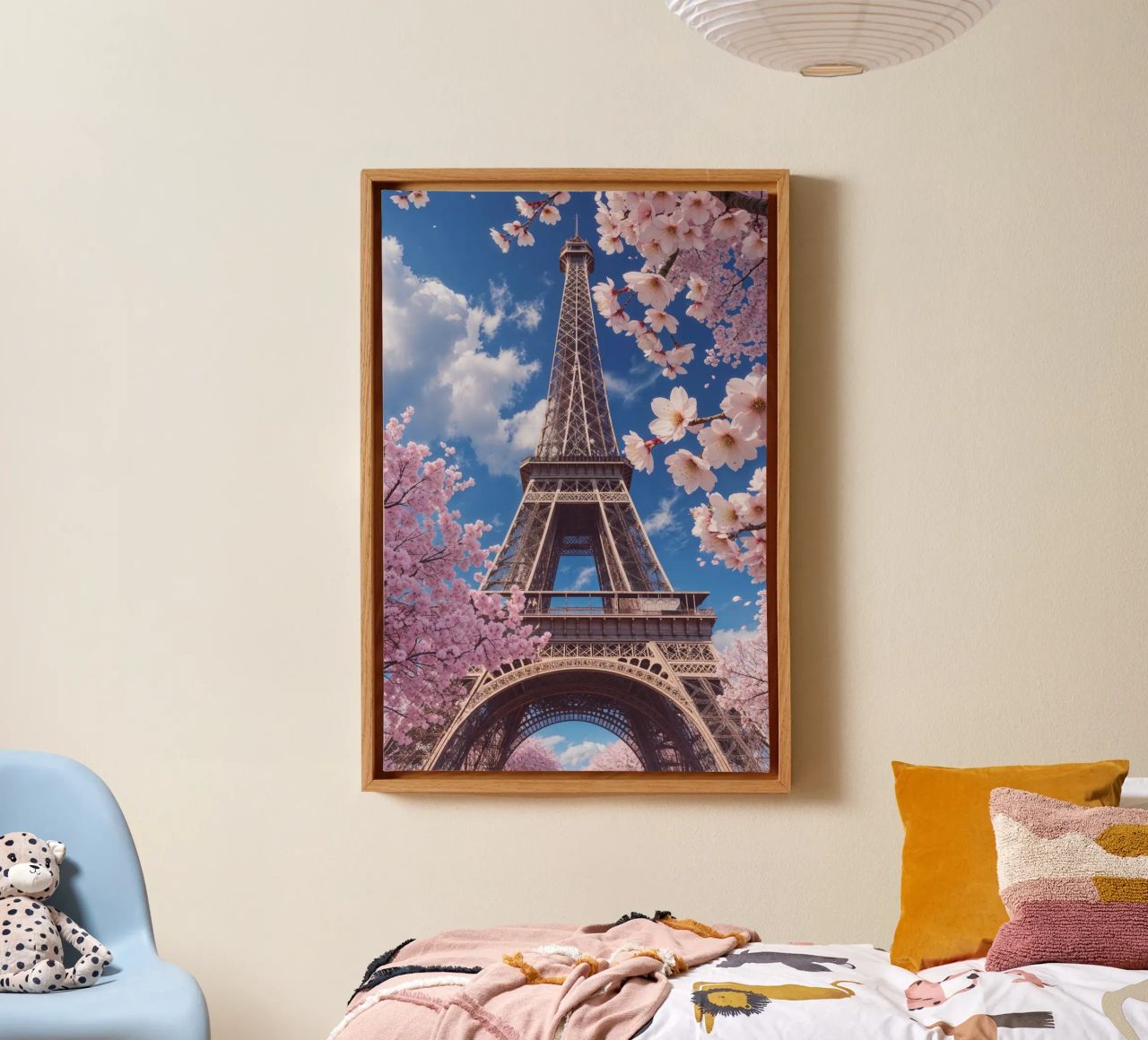 Eiffel Tower Amidst Spring Blooms tela da AlbertKlee