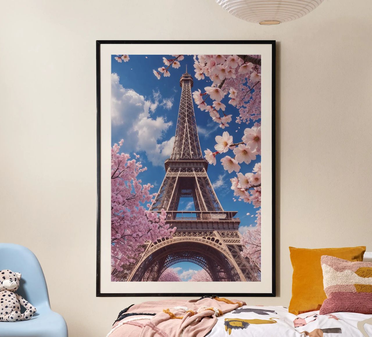 Eiffel Tower Amidst Spring Blooms carta hahnemühle da AlbertKlee