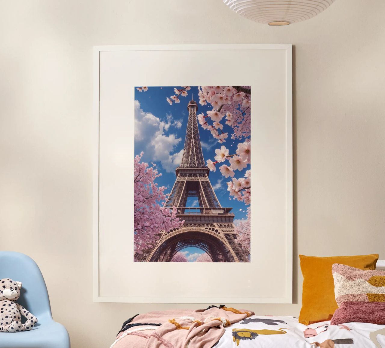 Eiffel Tower Amidst Spring Blooms carta hahnemühle da AlbertKlee