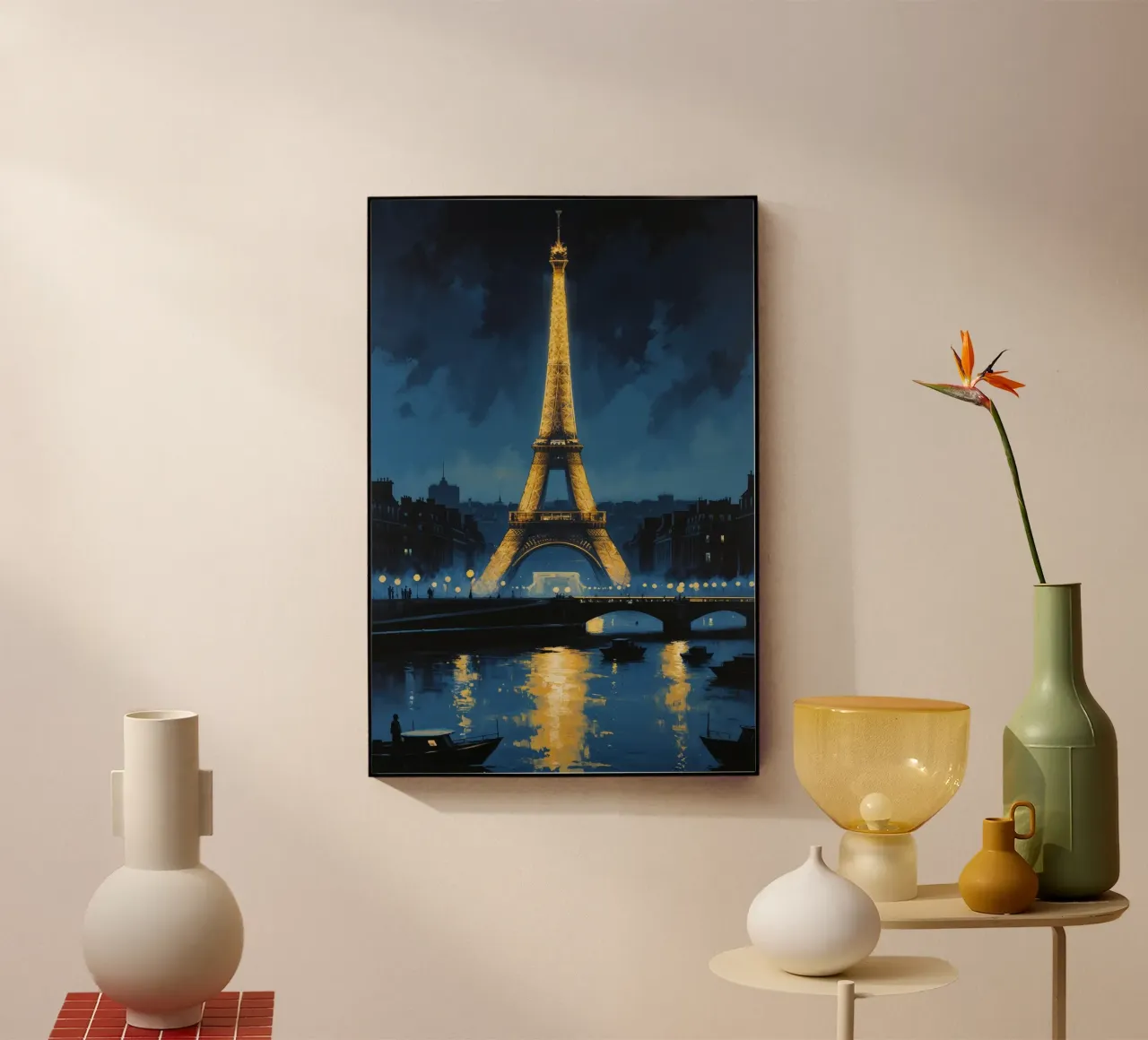 Eiffel Tower Reflections: Nighttime Glow plexiglas de AlbertKlee