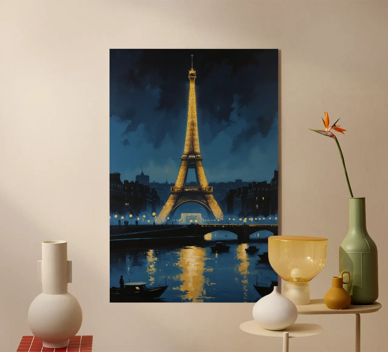 Eiffel Tower Reflections: Nighttime Glow plexiglas de AlbertKlee