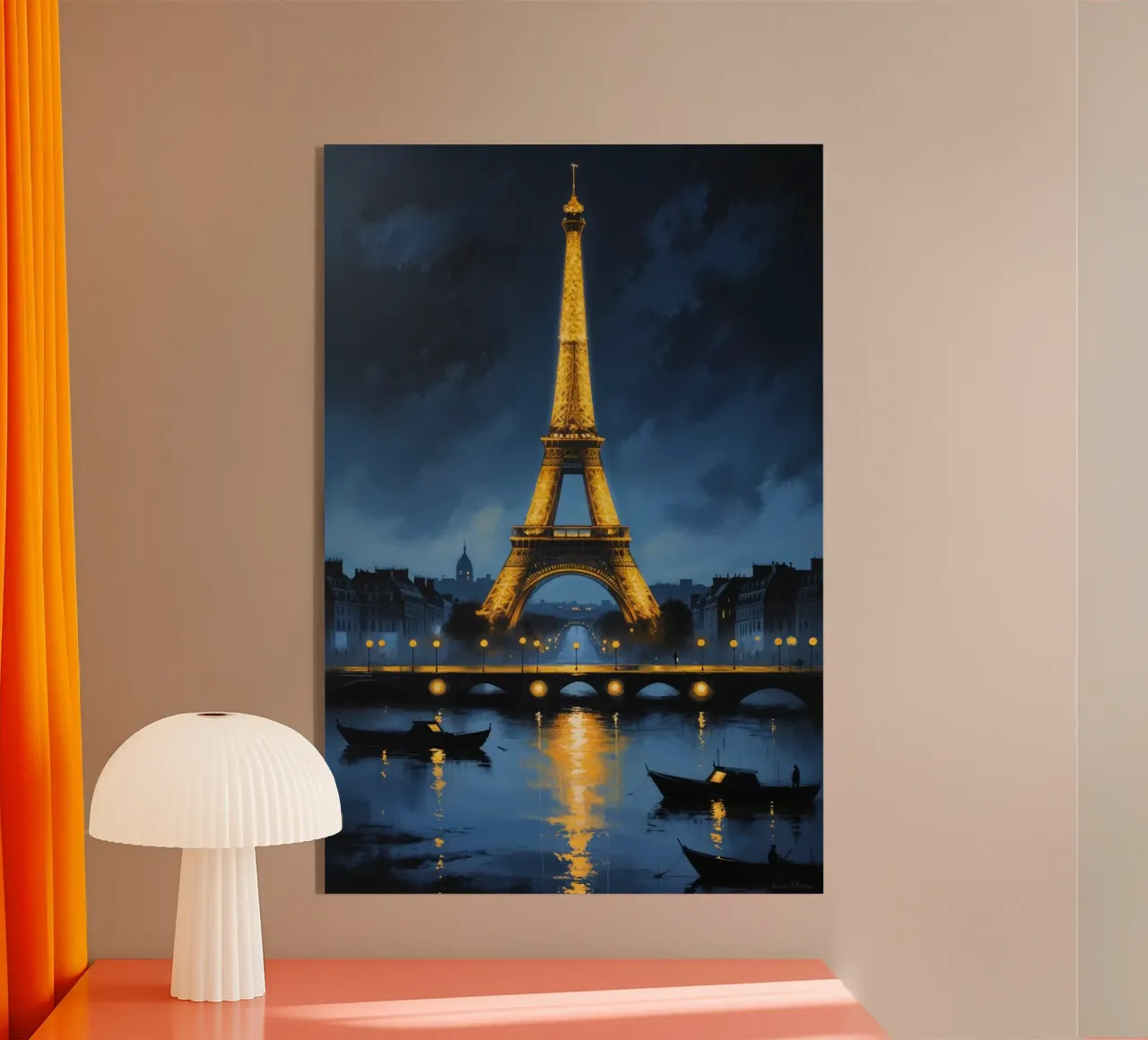 Paris Lights: The Eiffel Tower and Seine plexiglass da AlbertKlee