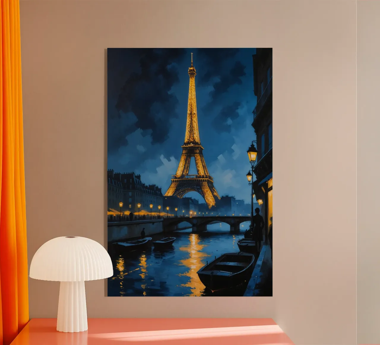 Nocturnal Paris: Eiffel Tower's Radiance plexiglass da AlbertKlee