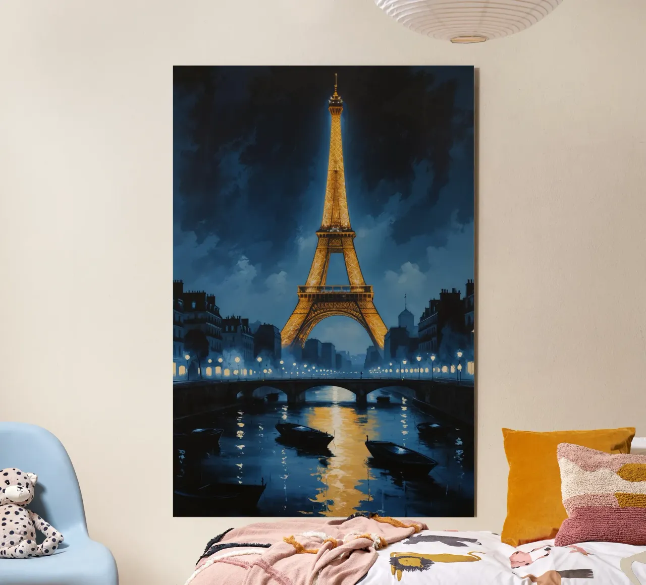 Paris by Night: Eiffel Tower Elegance alluminio dibond da AlbertKlee