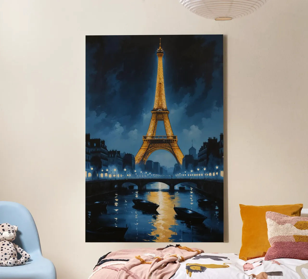 Paris by Night: Eiffel Tower Elegance canvas by AlbertKlee