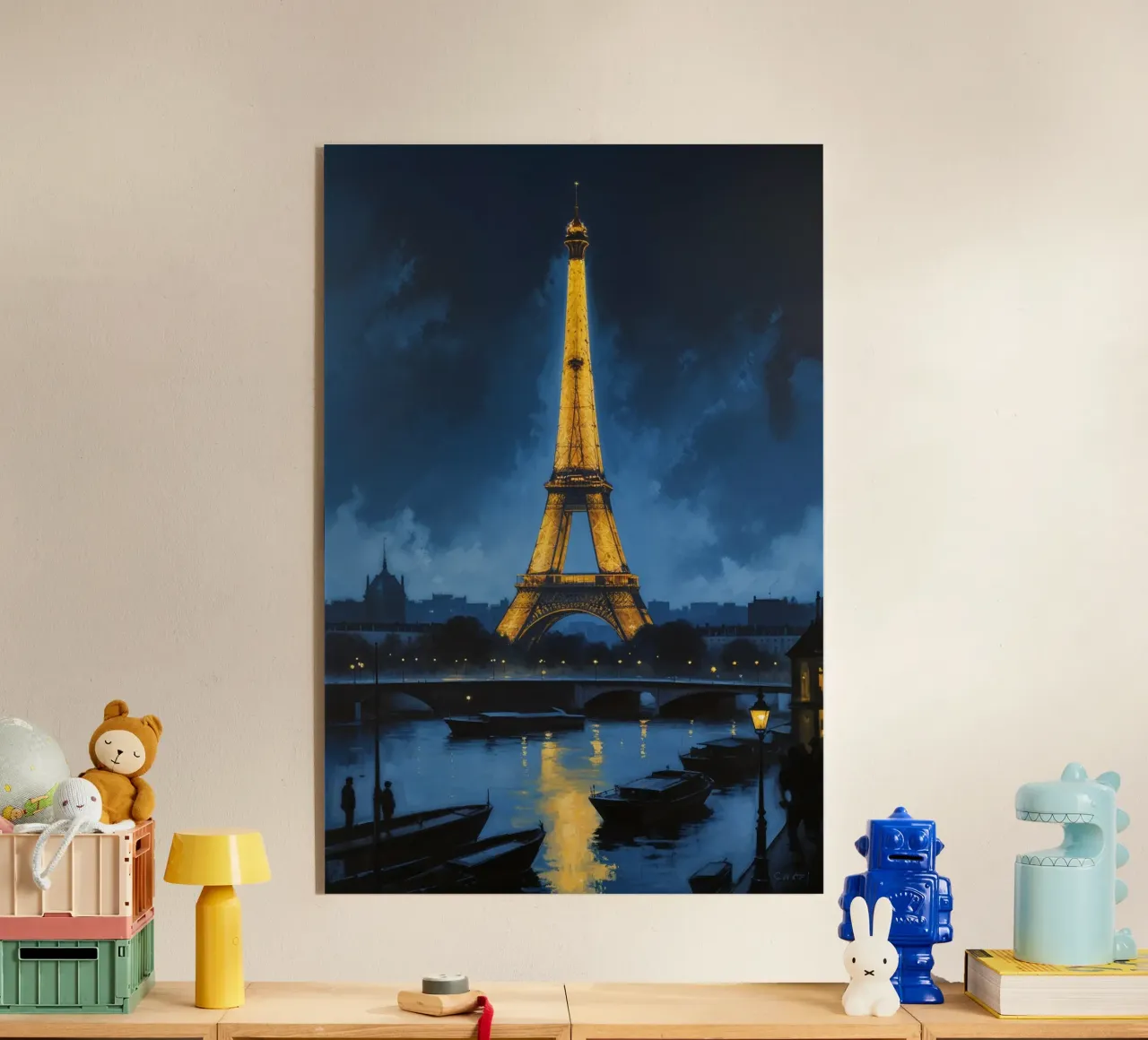 Golden Nights: Eiffel Tower Reflections plexiglass da AlbertKlee