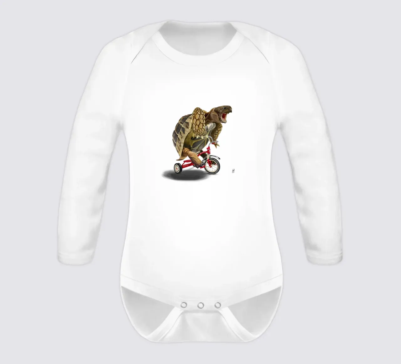 Speedster (Wordless) long-sleeve baby romper by Rob Art | Illustration