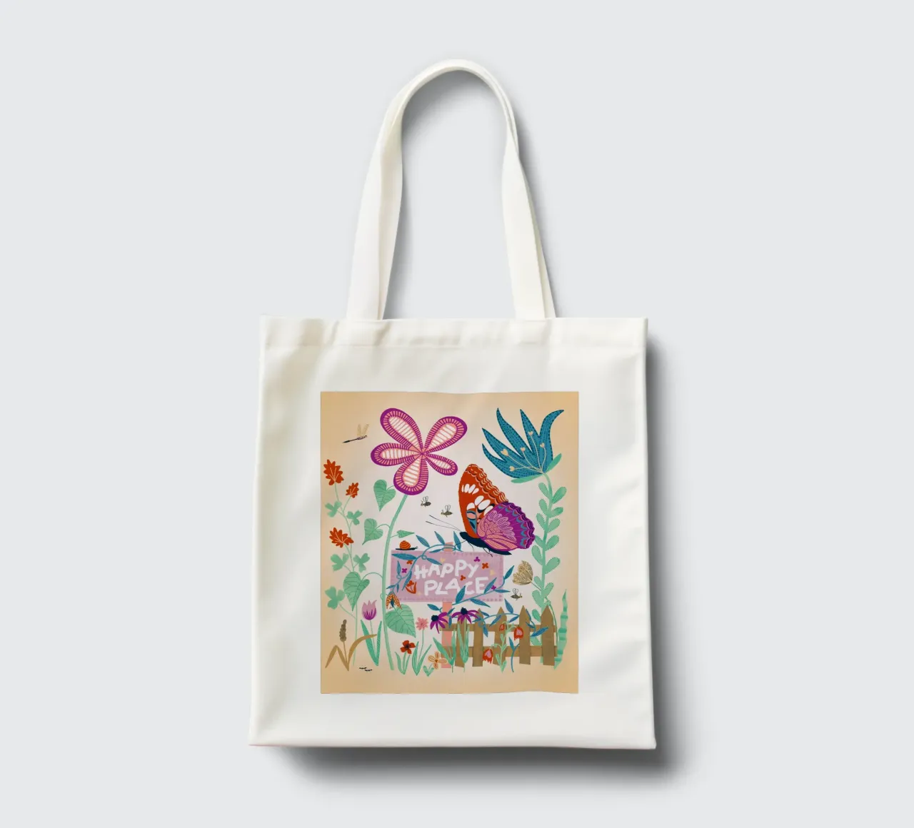 Luogo felice borsa in juta da nicigabrieldesigns