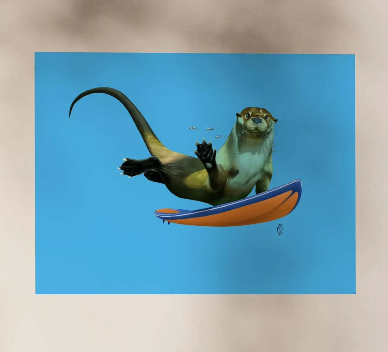 Otterly (Colour) pellicola backlit da Rob Art | Illustration